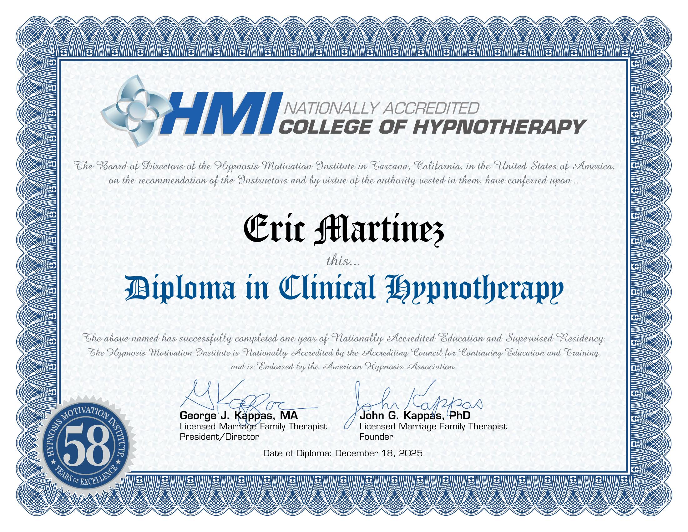 Diploma in Clinical Hypnotherapy
